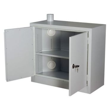 Paloeristetty Kemikaalikaappi 1000x450x900mm - Syttyville Nesteille - 1 Hyllytaso 2 Lokeroa - Harmaa