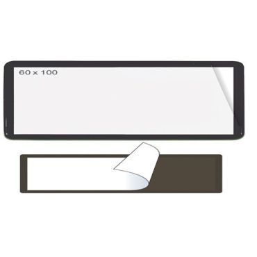 Nimilapunpidin musta 60x100 mm tarra - Itsekiinnittyvä PVC - Opasteet ja tiedotus