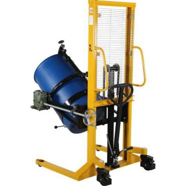 Tynnyrinostin kallistustoiminnolla käsipumpulla - 450 kg kapasiteetti - 210 L tynnyreille - Keltainen teräs