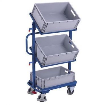 Variofit - Teräsvaunu p 610 mm 3 säiliötä - 200 kg - variofit