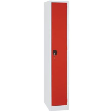Manutan Expert - Pukukaappi Modulo 300 - 1 lokero punainen ovi teräs 180x30x50cm