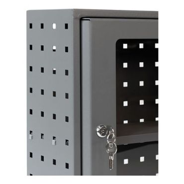 WFI - Säilytyskaappi pleksilasiovella - 30x40x15 cm - 1 hylly teräs harmaa