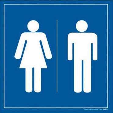 WC-kyltti mies-nainen piktogrammi - PVC 125x125mm sininen - Selkeä ja kestävä opaste