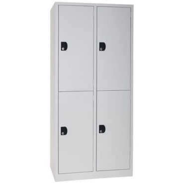 Manutan Expert - Pienlokerokaappi Modulo 400 - 2x2 lokeroa harmaa teräs 1800x800x500mm sylinterilukko 10v takuu
