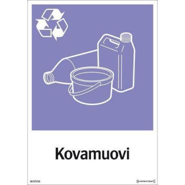 Systemtext - Jätteidenkäsittelykyltti - Kovamuovi 148x210 mm - Violetti - Itsekiinnittyvä