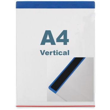 Vesitiiviit muovitaskut A4 pysty 10 kpl sininen magneettinen