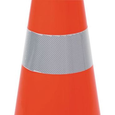 Manutan Expert - Liikennekartio heijastavilla nauhoilla - 70 cm - Oranssi PVC - Turvallisuusopaste