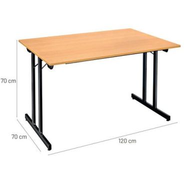 Monikäyttöinen kokoontaitettava pöytä 120 x 70 cm pyökki/musta - Witre