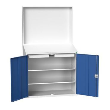 Bott Työpiste takalevyllä - 1050x550x2000mm vaaleanharmaa/sininen magneettitaulu