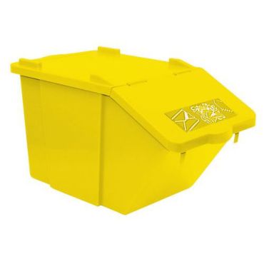 TTS - Pinottava kierrätysastia - Keltainen 45 L - Muovi Polypropeeni - Jätteidenkäsittely