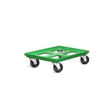 Nopla - Kuljetin 620x420x158mm Vihreä - 250kg Kapasiteetti - 4 Pyörää (2 kiinteää 2 kääntyvää) - ABS Muovi