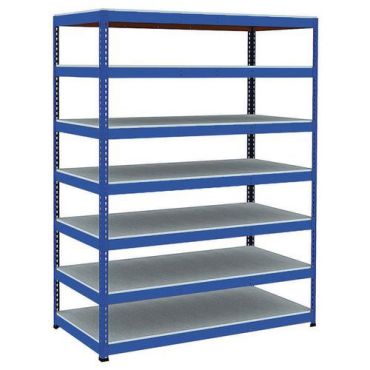 Manutan Expert - Rapid 1 varastohylly - 2440x1525x455 mm - 7 sinistä metallihyllytasoa - 450 kg/hyllytaso - Helppo asennus