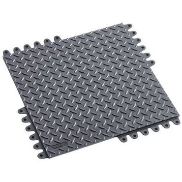 Notrax - De-Flex modulaarinen kuormitusta keventävä mattolaatta 45x45cm - Musta 19mm paksuus 30% kierrätettyä materiaalia raskas käyttö