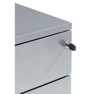 Bisley - Laatikosto metalli 3 hopea 3 laatikkoa 565 mm