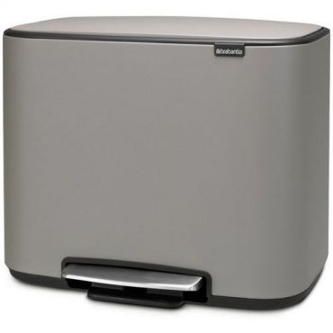 Brabantia - Roskakori polkimella bo 2 sisäsäiliöllä 11 + 23l harmaa