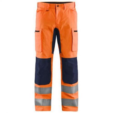Blaklader - Highvis housut stretch huomio oranssi/mariininsininen d124