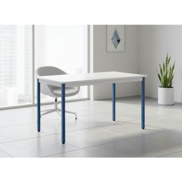 Manutan Expert - Pöytä Inez 140x70 cm - Harmaa/Sininen - 10 hengen kapasiteetti - 10 vuoden takuu