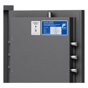 Robur Safe - Varkaussuojakaappi S2-500/60 avainlukolla - 38 L tilavuus 60 min palonkestävä 69 kg