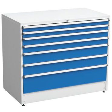 Treston - Laatikosto 130/110 ilman toppia - 7 sinistä laatikkoa - 1330x715x1000mm - Teräs - 675kg kuormitus