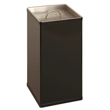 Vepabins - Neliö musta tuhkakuppi hiekkasäiliöllä - 50 L - Alumiini - 60 cm korkea