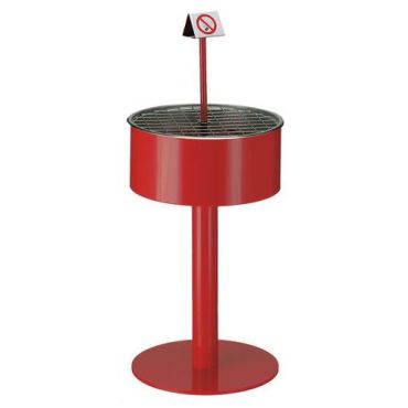 Vepabins - Suuri tuhkakuppi punainen - 20 L tilavuus 95 cm korkea teräs