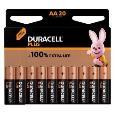 Duracell - Paristo alkalinen aa plus 100% - 20 yksikköä - duracell