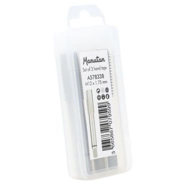Manutan Expert - Käsikierretappisarja M12 x 1,75 mm 3 kpl - Teräs Poraamiseen