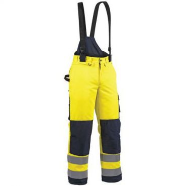 Blaklader - Highvis talvihousut henkseleillä huomio keltainen/mariininsininen c44