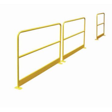 Suojakaide jalustalla 2000x1000mm keltainen RAL1023 teräs - Vahva ja kestävä