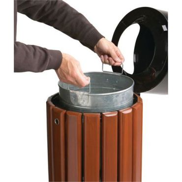 Rossignol Pro - Ulkoroskakori 40 L puu ruskea - Vapaasti seisova 78 cm korkea
