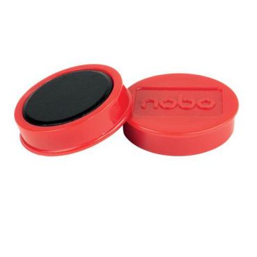 Nobo - Valkotaulumagneetti 38 mm punainen 1,5 kg 10 kpl