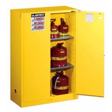 Justrite - Paloeristetty kemikaalikaappi - 2 ovea itsesulkeutuva
