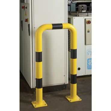 Mottez - Suojakaide suora – 120 cm korkea 69 cm pitkä – Teräs musta/keltainen – Kestävä ja turvallinen