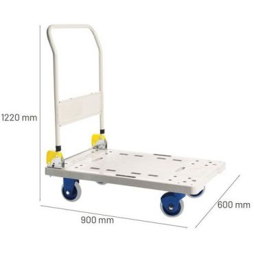 Prestar - Muovinen lavavaunu 300 kg kahvalla - 1220x600x900 mm - Kestävä ja helppokäyttöinen
