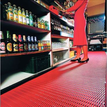 Plastex - Työpistematto Floorline - Punainen 91 cm - Öljyn- ja happonkestävä - PVC