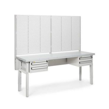Treston - HEVI työpöytä 2000x630 mm - Vaaleanharmaa - 4 laatikkoa - 550 kg kuormitus