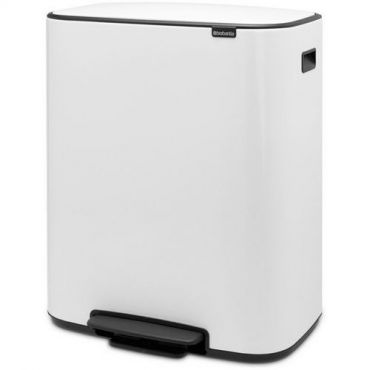 Brabantia - Polkimella varustettu roskakori 2 x 30 litraa valkoinen