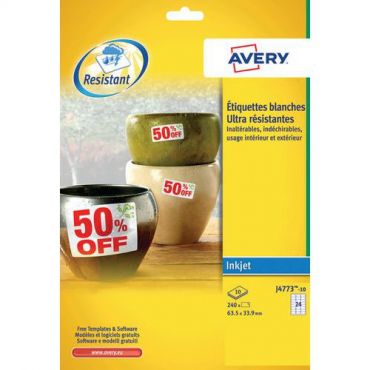 Avery - Erä 240 etikettiä kestävä muste 63,5x33,9 mm
