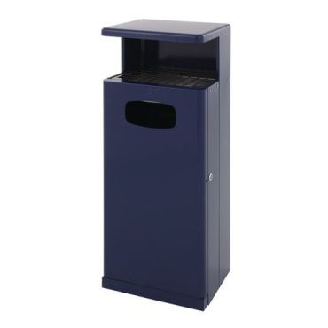 Vepabins - Ulkoroskakori sadesuojalla 55L sininen - Alumiini 103cm korkea tuhka-astia