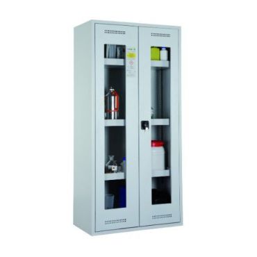 LaCont - Kemikaalikaappi CHS 950 GL - 950x500x1950mm - Teräs Harmaa Pleksiovi