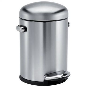 Simplehuman - Roskakori mini round retro step dunk 4,5 l ruostumaton pinta