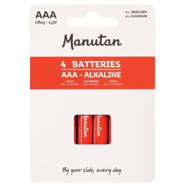 Manutan expert - Alkaliparisto aaa/lr03 ei ladattava - 4 kpl