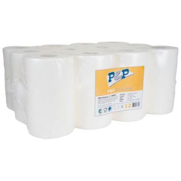 P&P - Talouspaperi Soft 12 rullaa - 2 kerrosta 70 m/rulla - Valkoinen ensikuitu