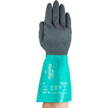 Ansell Alphatec 58-535 W -käsine koko 8 harmaa/vihreä nitriili nylonvuori kemiallinen suoja