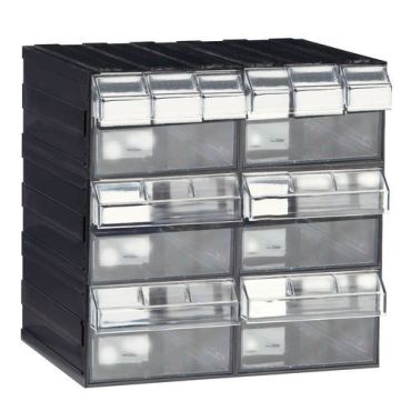 Mobil Plastic - Matala kaappi H - 6 läpinäkyvää laatikkoa - PVC - 340x270x34mm - Kierrätetty 50%