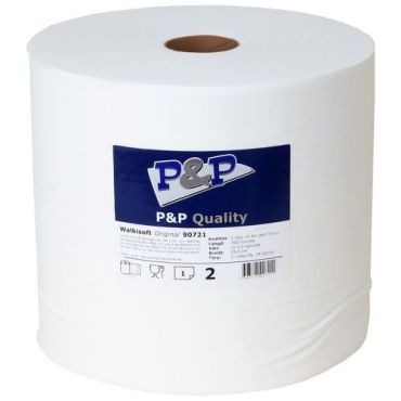P&P - Walkisoft paperipyyhe 2x350 m - Valkoinen - Korkea imukapasiteetti
