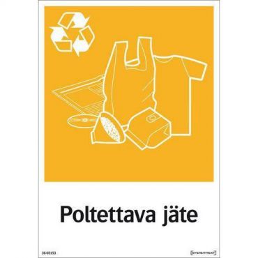 Systemtext - Kilpi - poltettava jäte 148x210 tarralla
