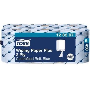Tork - Keskisyöttörulla sininen 2 kerrosta 157,5M - Kierrätetty paperi - 450 arkkia/rulla