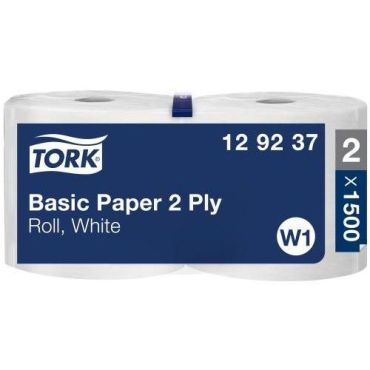 Tork - Paperirulla 510m 2 kerrosta - Valkoinen - 1500 arkkia - Kierrätetty 100% - Eurooppalainen ympäristömerkintä