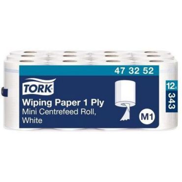 Tork - Paperirulla 343 - 1-kerroksinen 120 m Valkoinen - Kierrätetty Ympäristömerkitty